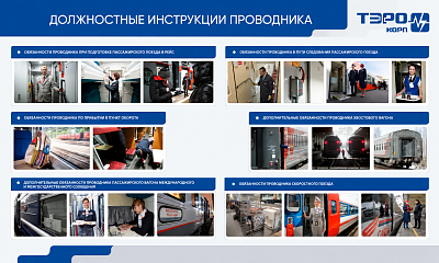 Интерактивный электрифицированный стенд «Должностные инструкции проводника» с сенсорным монитором, 700*900 мм